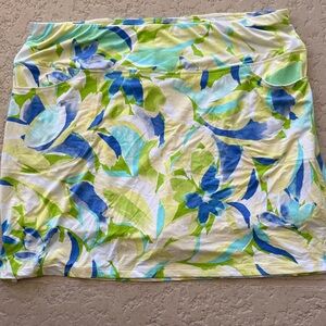 Tribal Sport Skort with Blue and Lime Floral Pattern